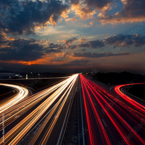 Long Exposure abstract urban background - Speed Traffic at