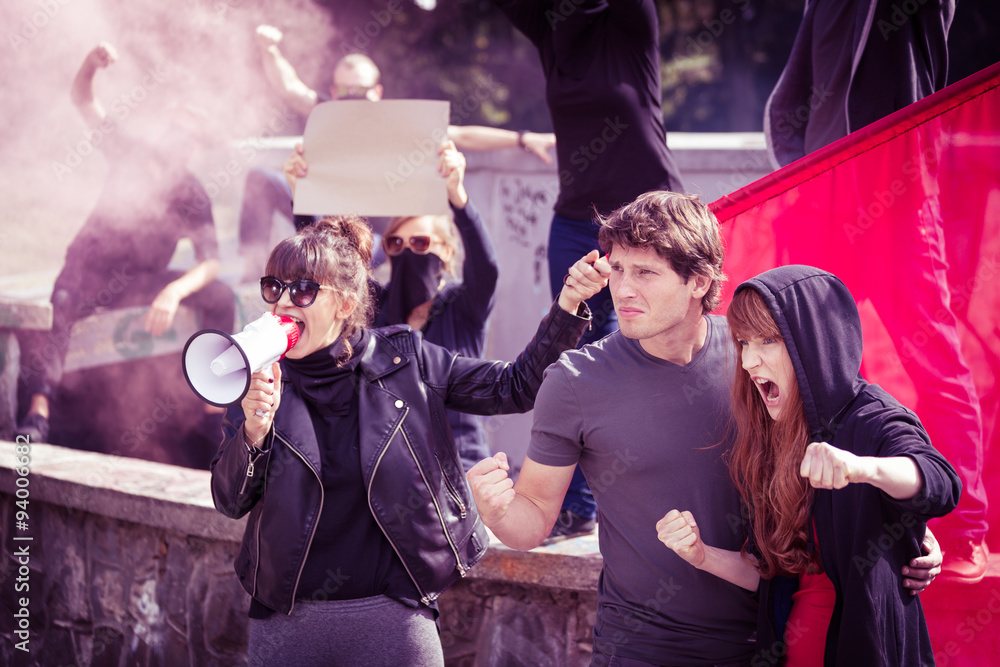 Fotografie Woman with megaphone