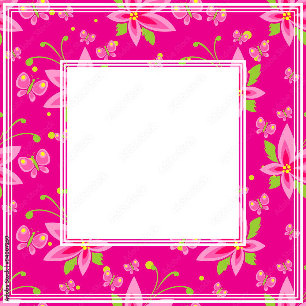 pink floral border