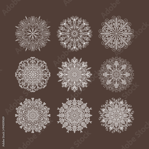 circular groove pattern hearts flowers snowflakes