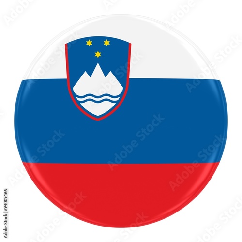 Free Download Slovenian Flag Badge - Flag of Slovenia Button Isolated on White - GFXLoad