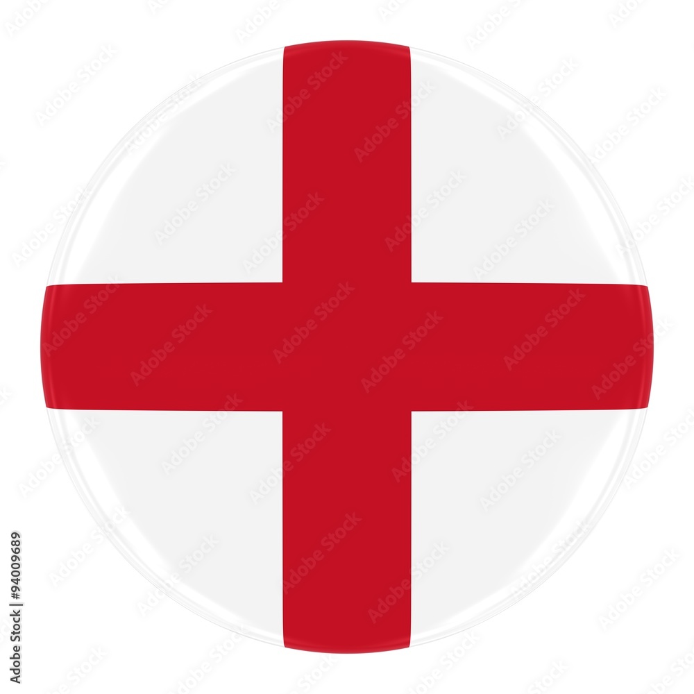 Obraz premium English Flag Badge - Flag of England Button Isolated on White