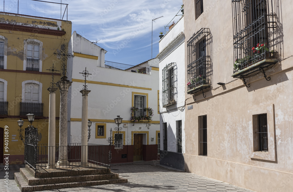 antiguas calles de la Judería de Sevilla, Barrio de Santacruz, Andalucía