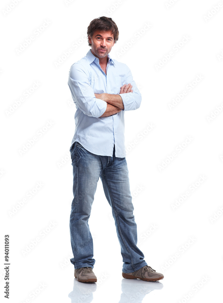 Man isolated white background. Man isolated white background.