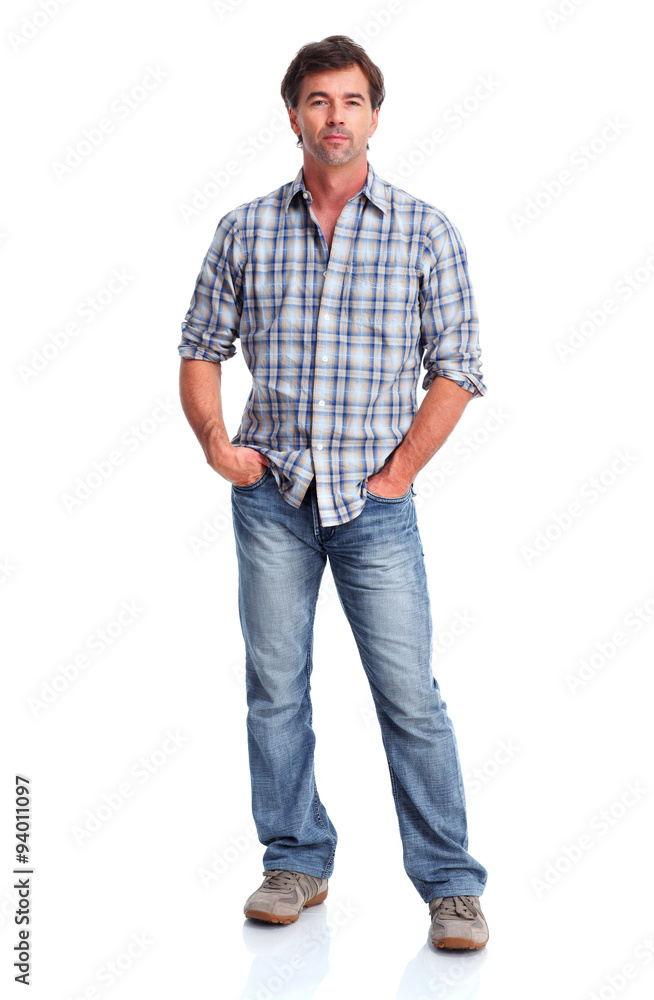 Man isolated white background. Man isolated white background.