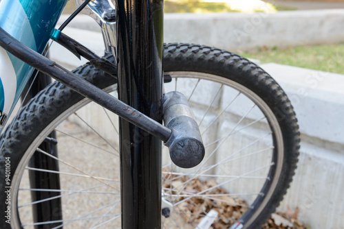 bicycle parking ourdoor, paddle lock