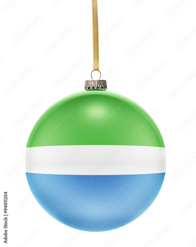 Bauble with the flag design of Sierra Leone.(series) Bauble with the flag design of Sierra Leone.(series)
