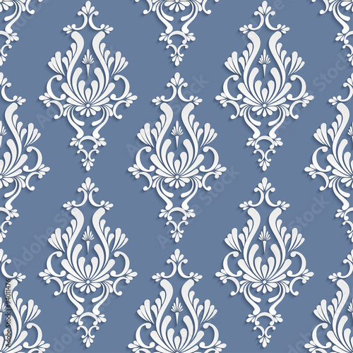 Vector Floral Damask Seamless Pattern