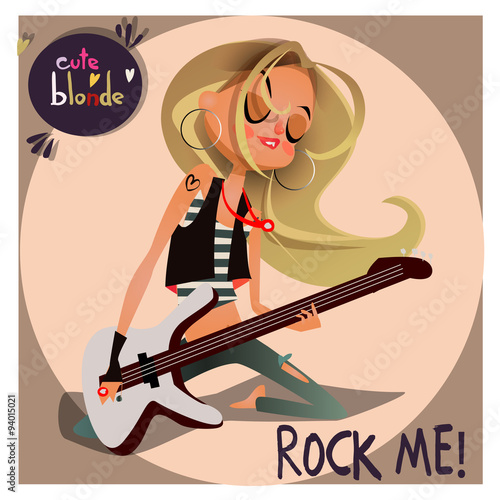 cute blonde with guitar