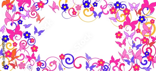   background with colorful butterflies