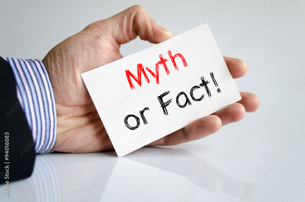 Myth or fact text concept Myth or fact text concept