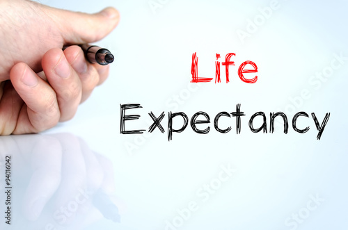 Tableau sur toile Life expectancy text concept