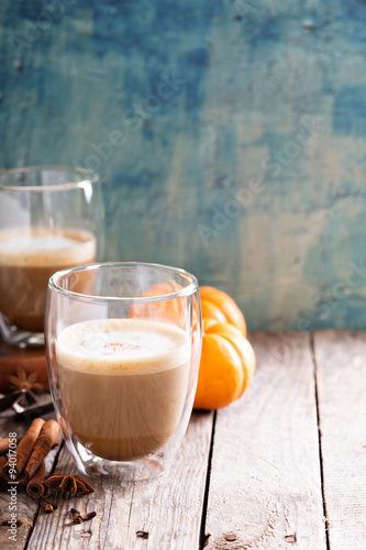 Pumpkin spice latte with spices