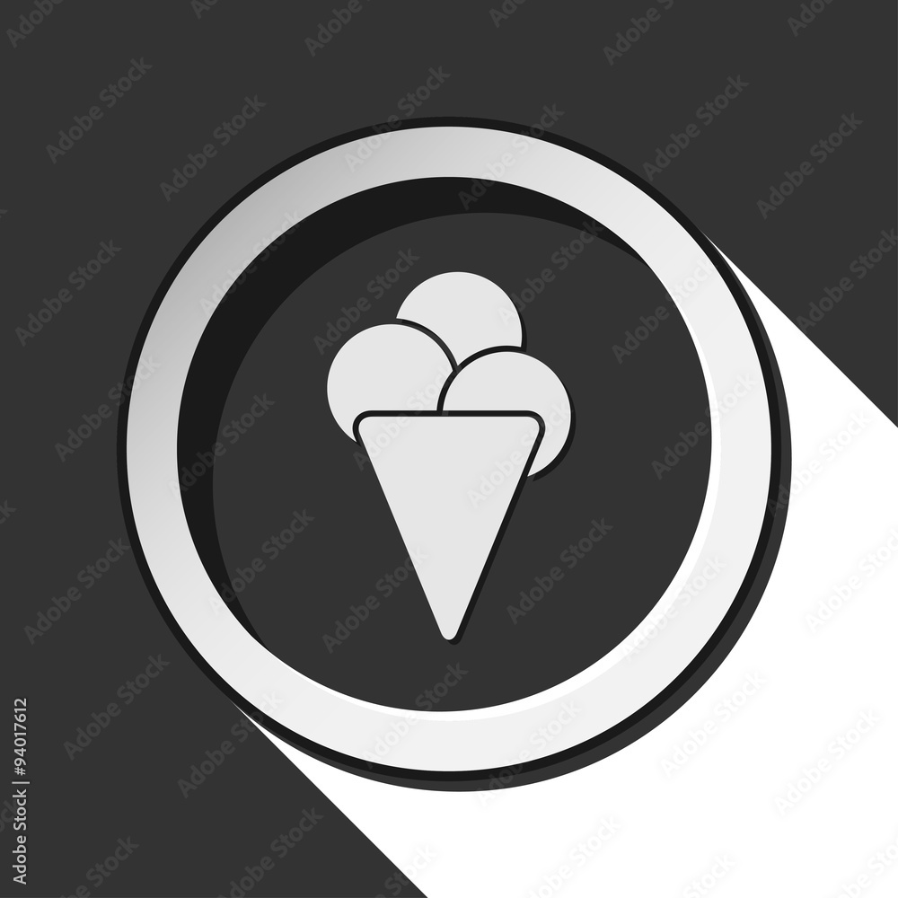 black icon with ice cream and stylized shadow black icon with ice cream and stylized shadow