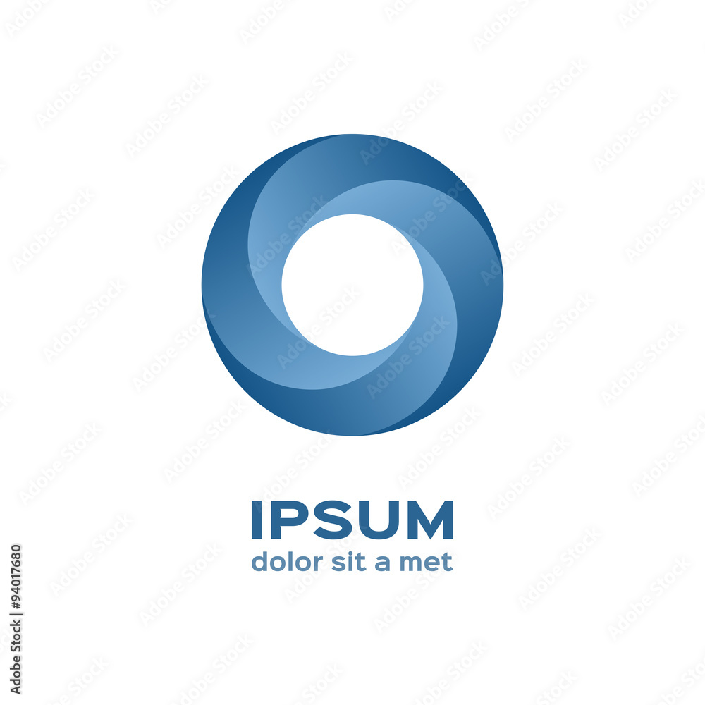 Business logo, blue circle icon Business logo, blue circle icon