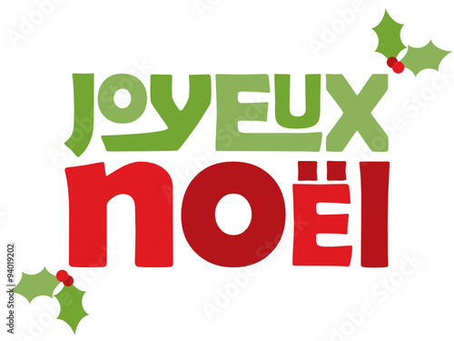 Carte Joyeux Noël avec Houx