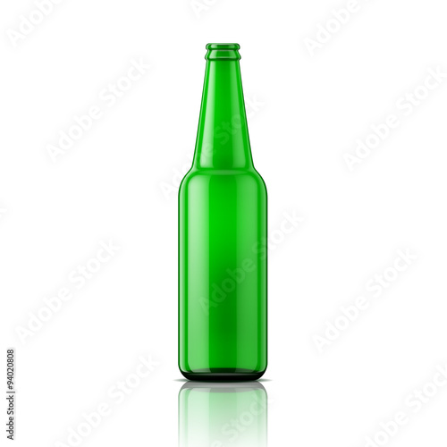 Green beer bottle without cap.
