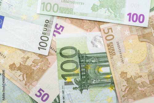Tło z banknotów Euro