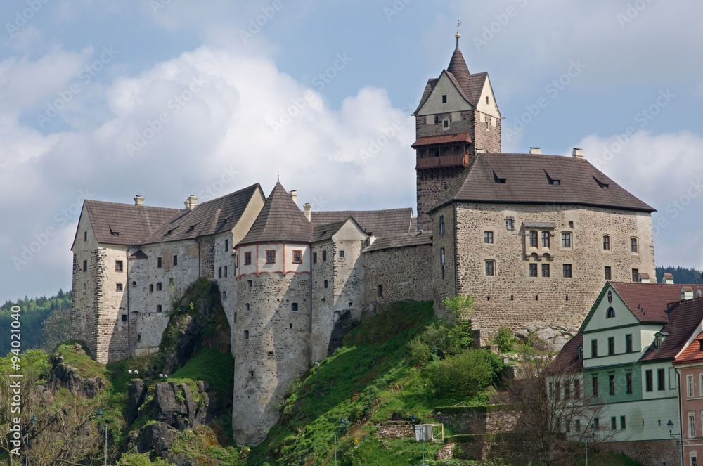 Castle and town Loket in western Bohemia