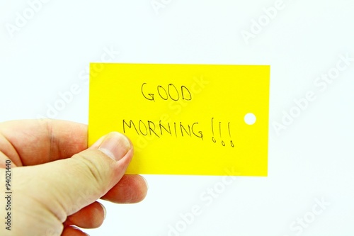 Greeting words with hand writing on white background