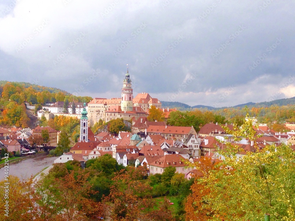 view of cesky krumlov oldtown city
