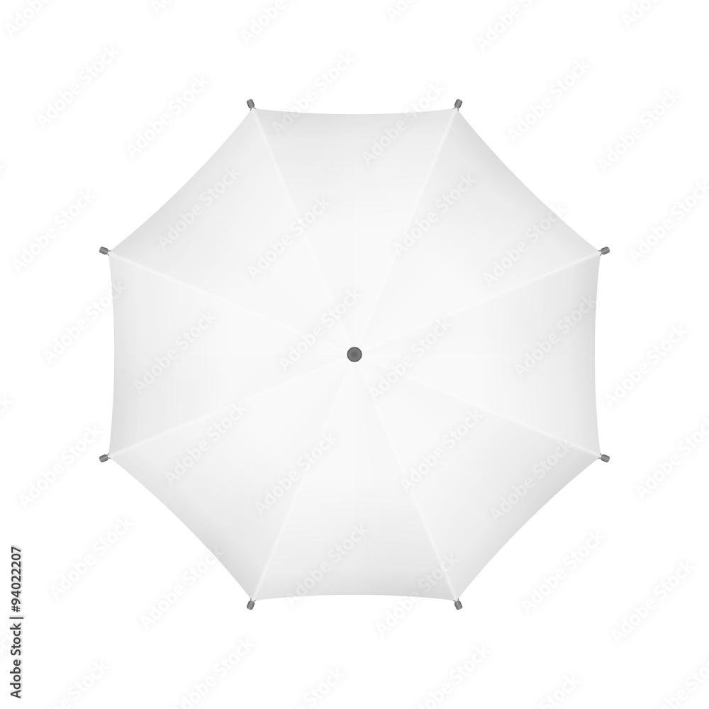 Blank White Umbrella. Top View. Vector Blank White Umbrella. Top View. Vector