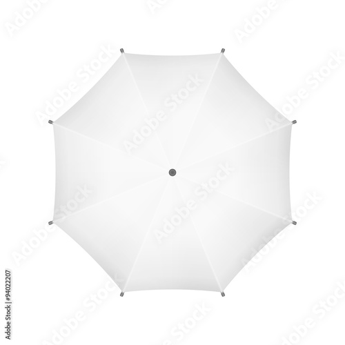 Blank White Umbrella. Top View. Vector