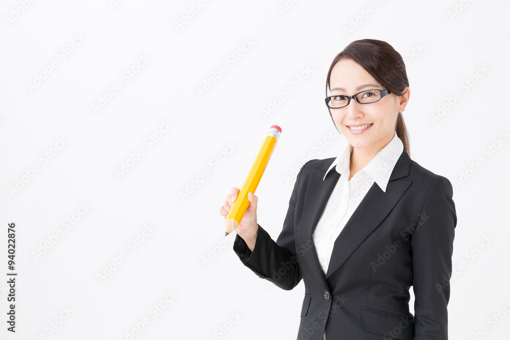 portrait of asian businesswoman on white background portrait of asian businesswoman on white background