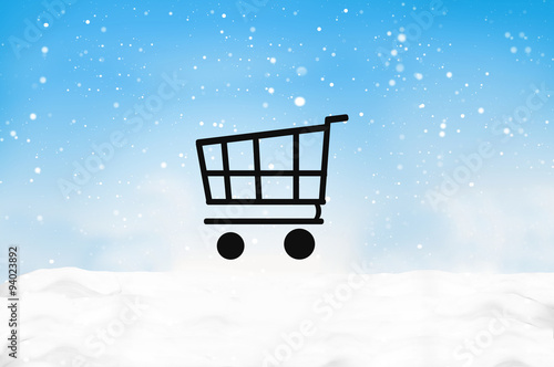 shopping cart winter christmas