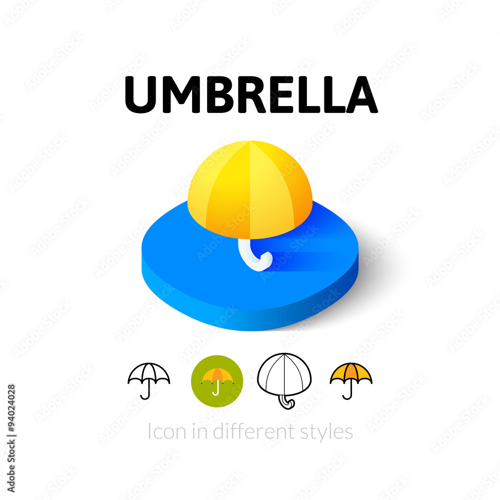 Umbrella icon in different style Umbrella icon in different style