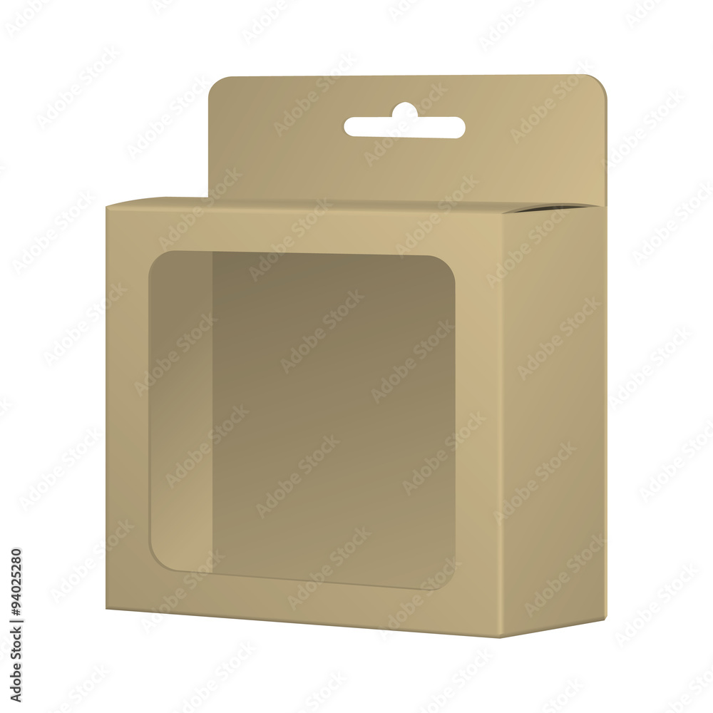 Realistic Recycled Card Product Package Box Mockup With Window A Realistic Recycled Card Product Package Box Mockup With Window A