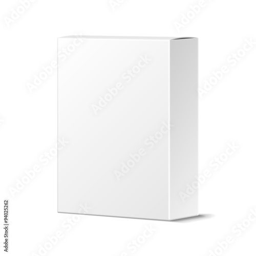 Realistic Blank White Product Package Box Mockup. Container, Pac