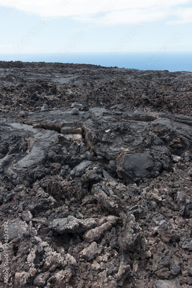 Vulkanlandschaft Lavastrom bei Las Manchas, Westküste, La Palma, Kanaren