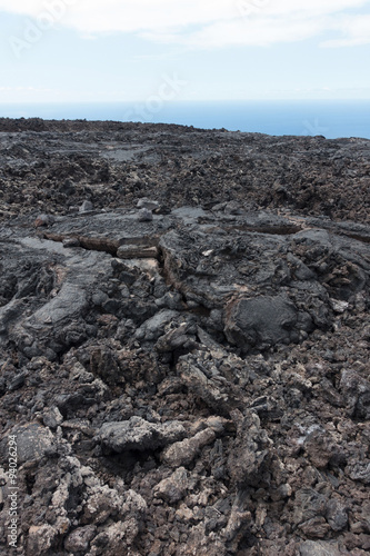 Vulkanlandschaft Lavastrom bei Las Manchas, Westküste, La Palma, Kanaren