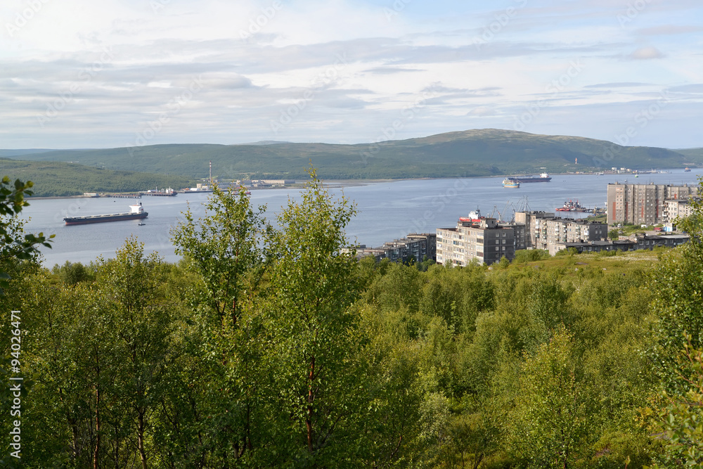 Fototapeta premium View of Kola Bay from Cape Verde. Murmansk