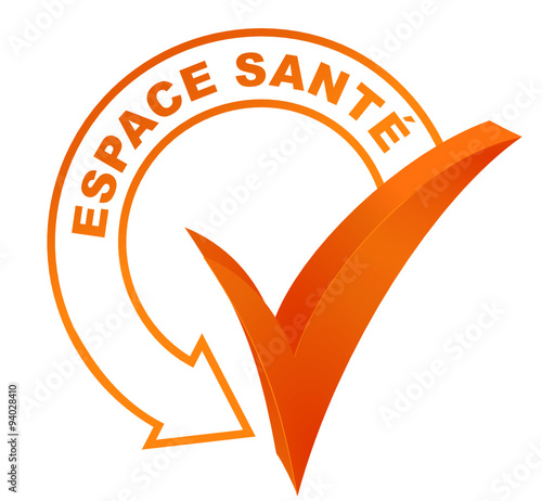 espace santé sur symbole validé orange