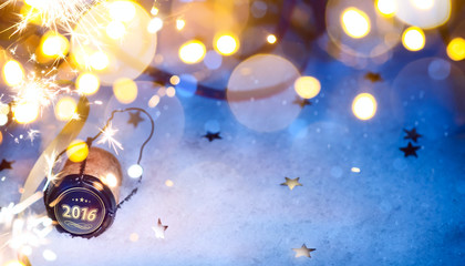 art Christmas and 2016 New year party background