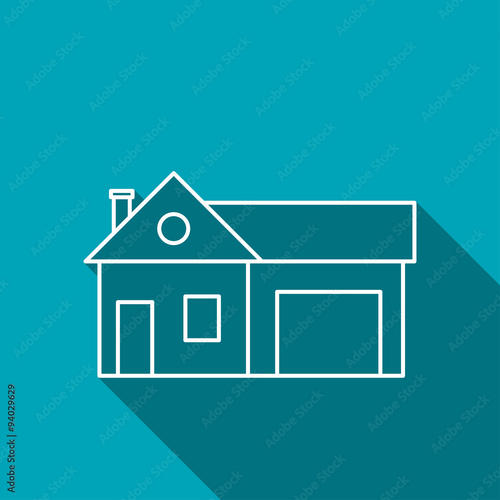 Home and garage, vector illustration Home and garage, vector illustration