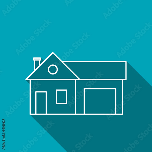 Home and garage, vector illustration