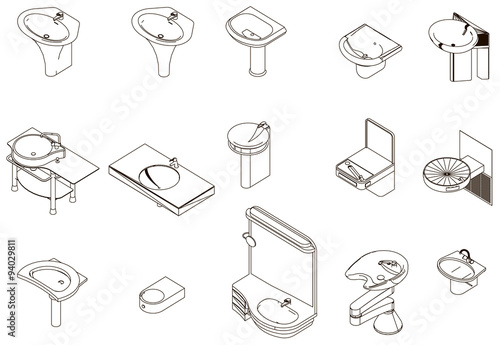 Icons sanitary sink