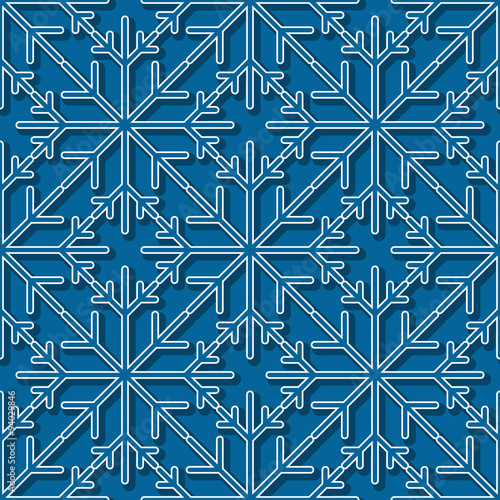Snowflake seamless pattern. Editable vector. Eps 10