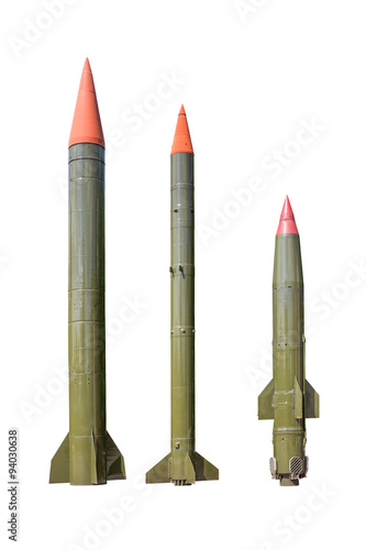 Missiles on white background
