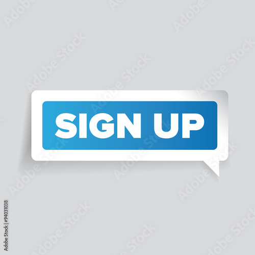 Sign up vector label