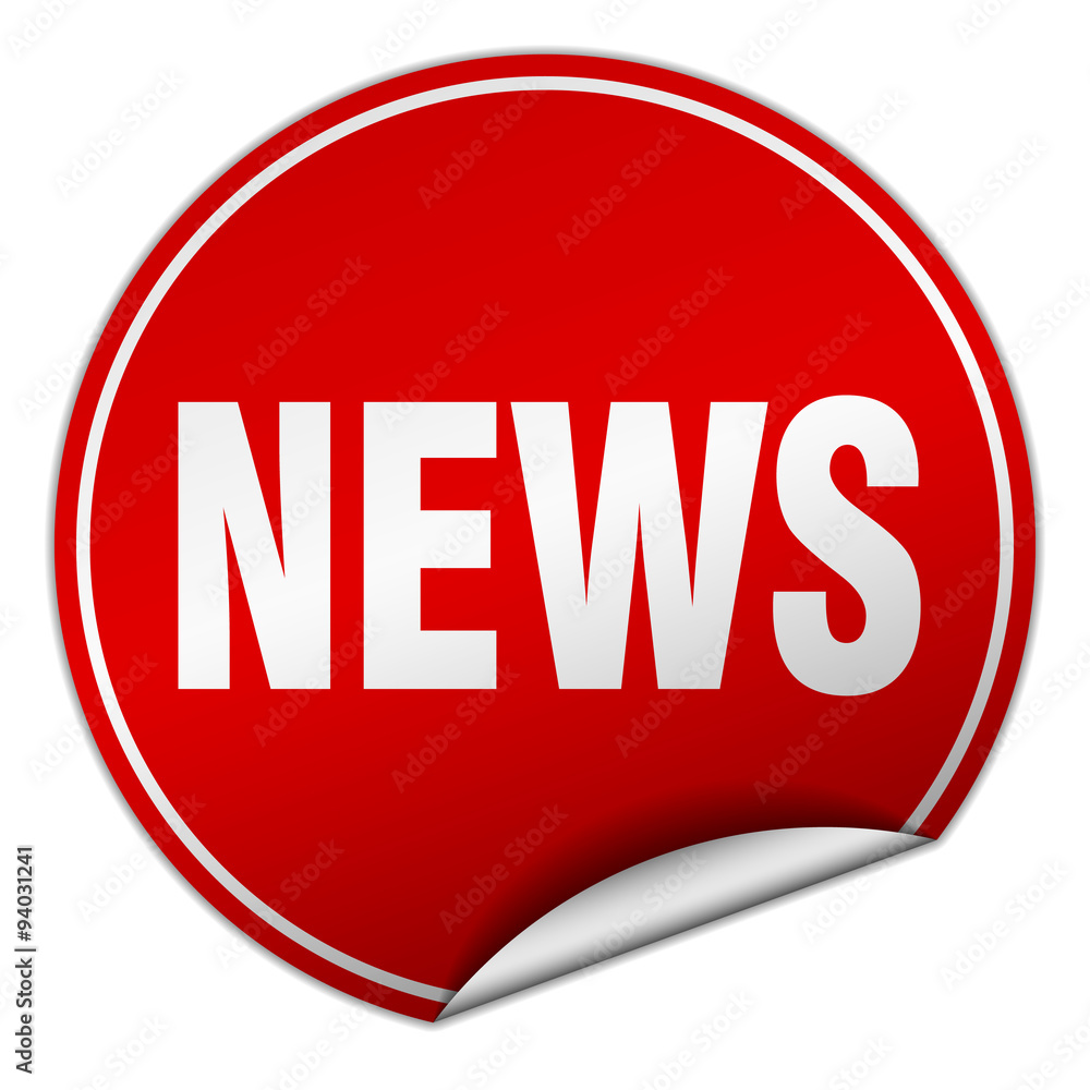 news round red sticker isolated on white news round red sticker isolated on white