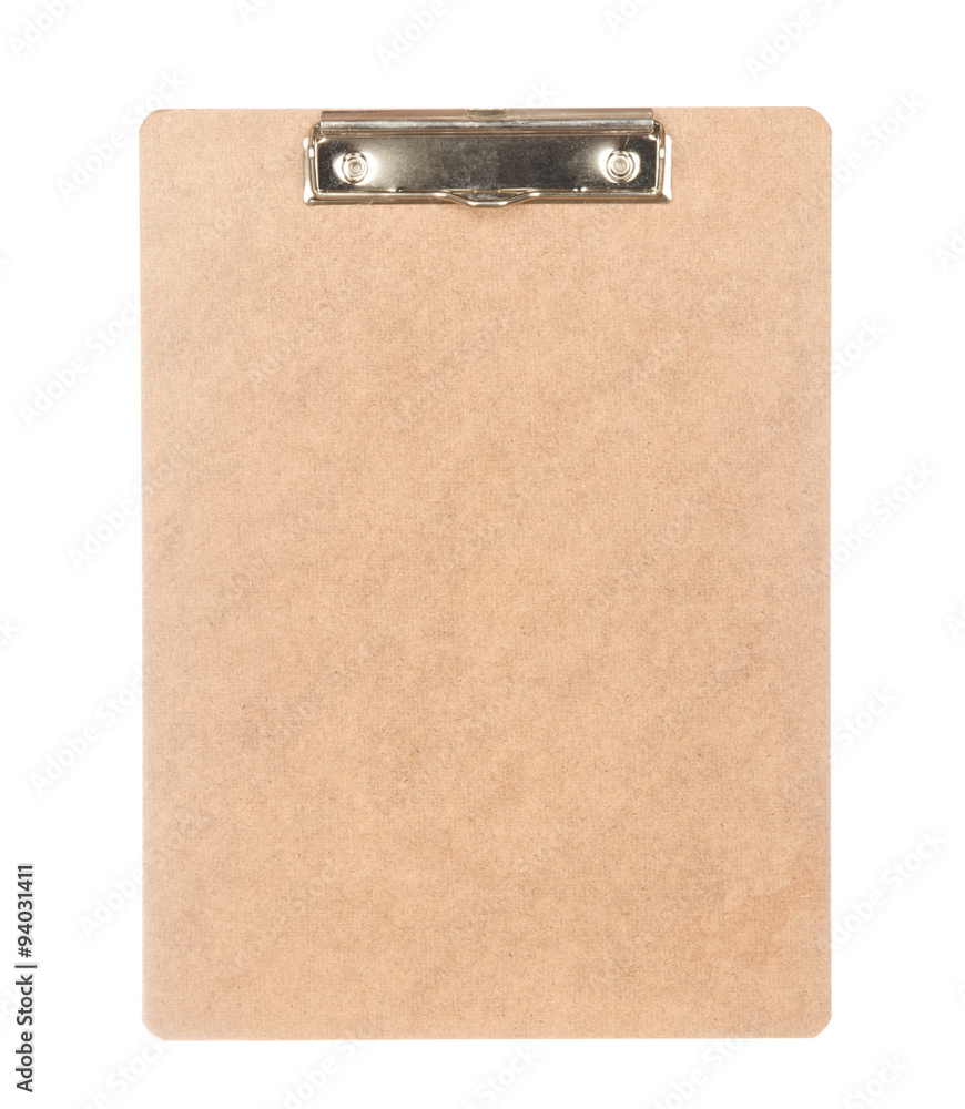 Back view of clipboard isolated on white background Back view of clipboard isolated on white background