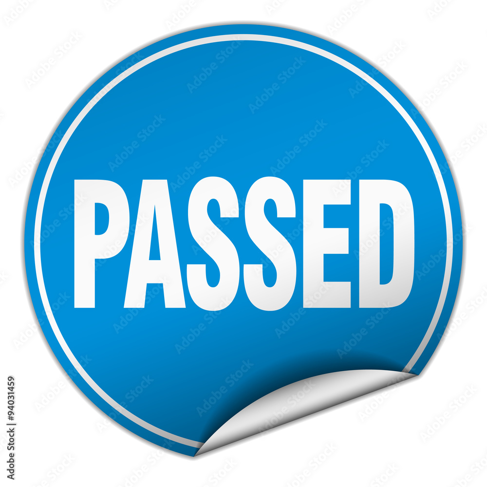passed round blue sticker isolated on white passed round blue sticker isolated on white