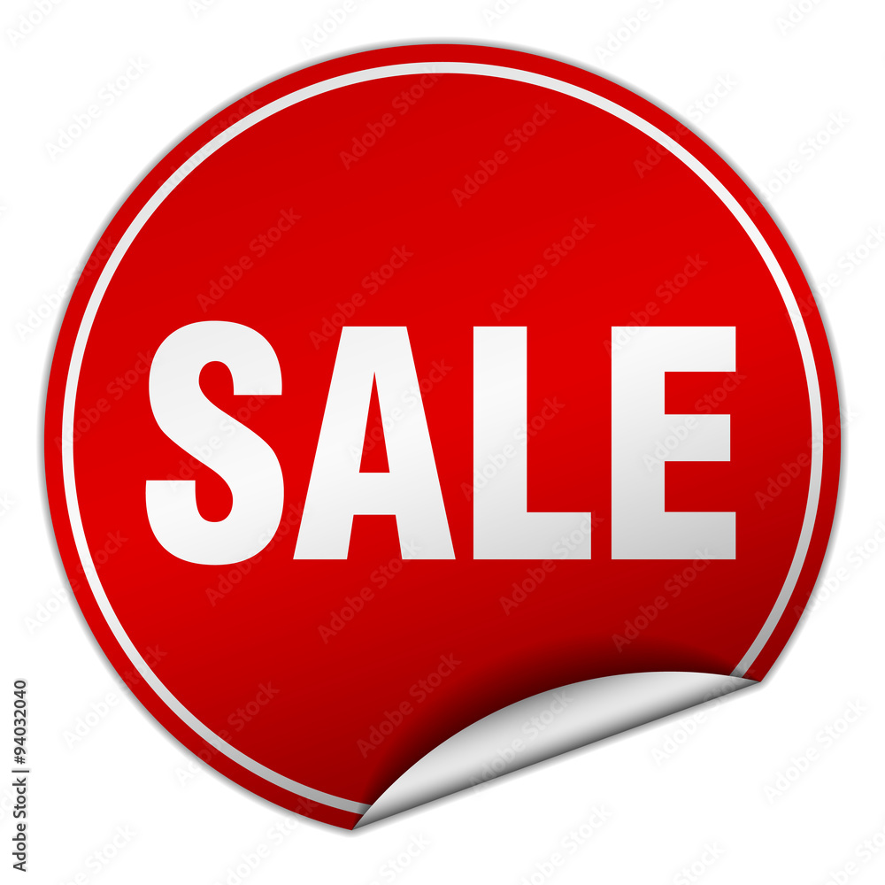 sale round red sticker isolated on white sale round red sticker isolated on white