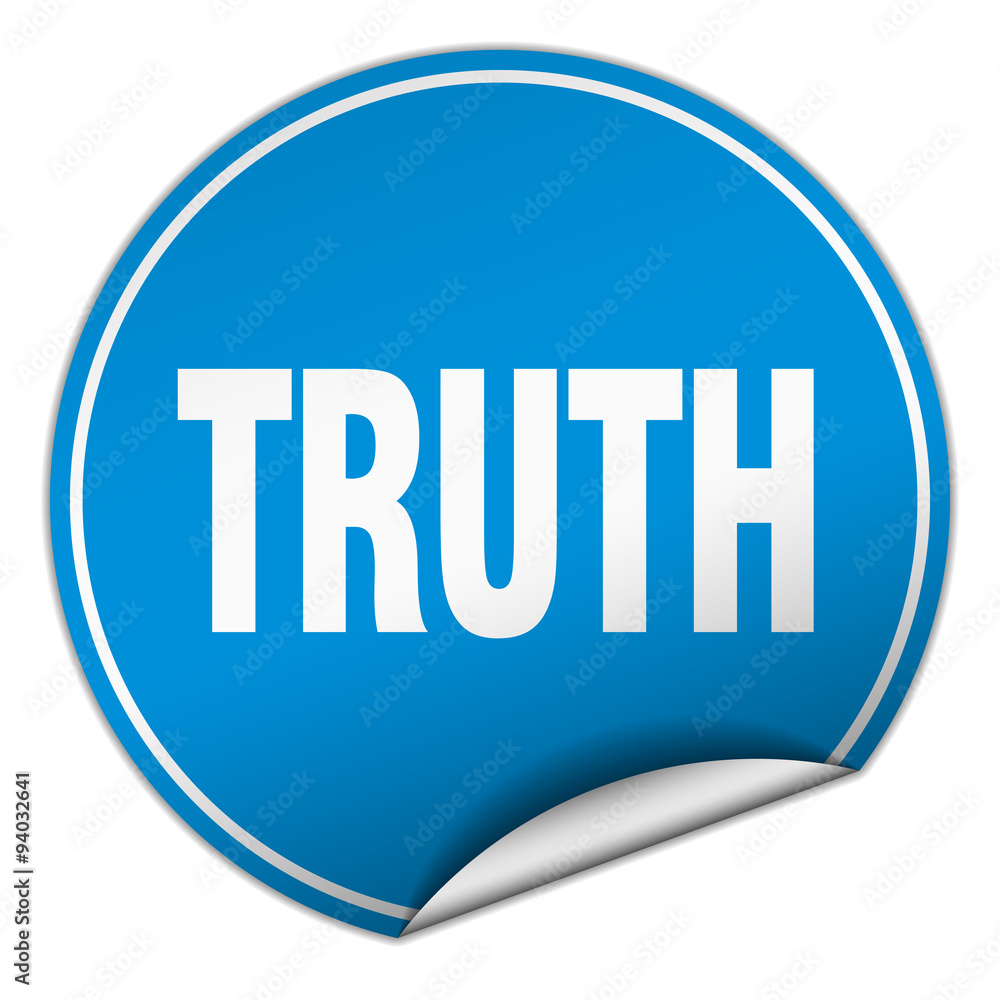 truth round blue sticker isolated on white truth round blue sticker isolated on white