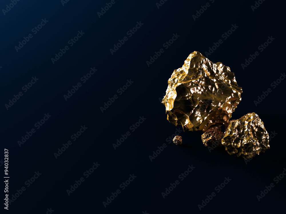 Gold nuggets auf weißen Hintergrund Gold nuggets auf weißen Hintergrund