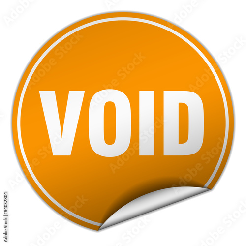 void round orange sticker isolated on white